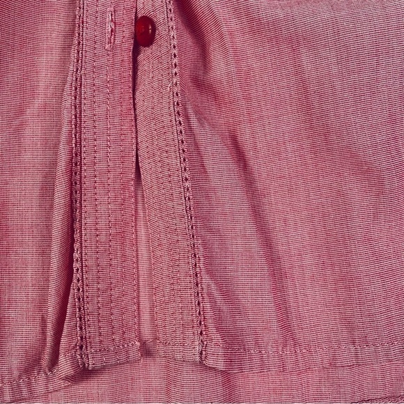 Victoria Secret Blouse Women Size Medium Button Down Pleading Long Sleeves Red - Picture 7 of 15